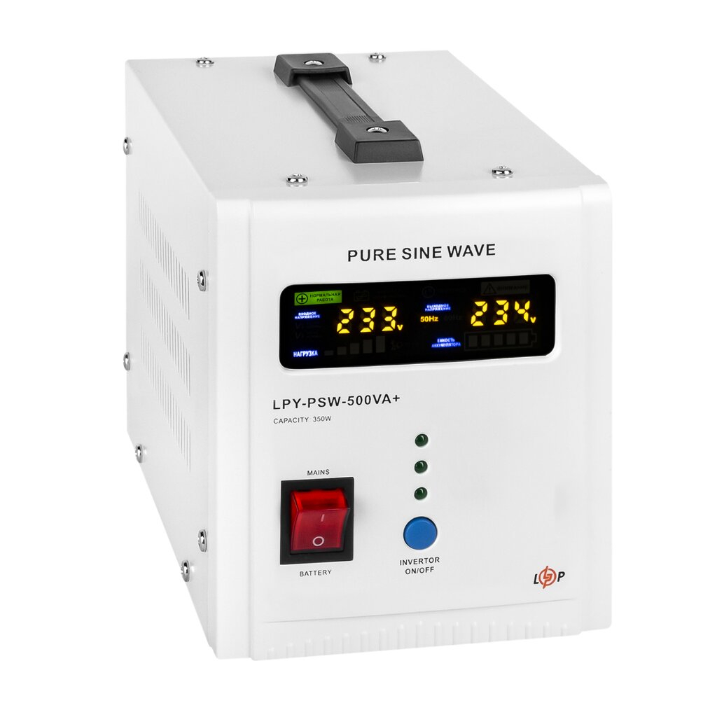 ДБЖ з правильною синусоїдою LogicPower 12V LPY-PSW-500VA+(350Вт) 5A/10A