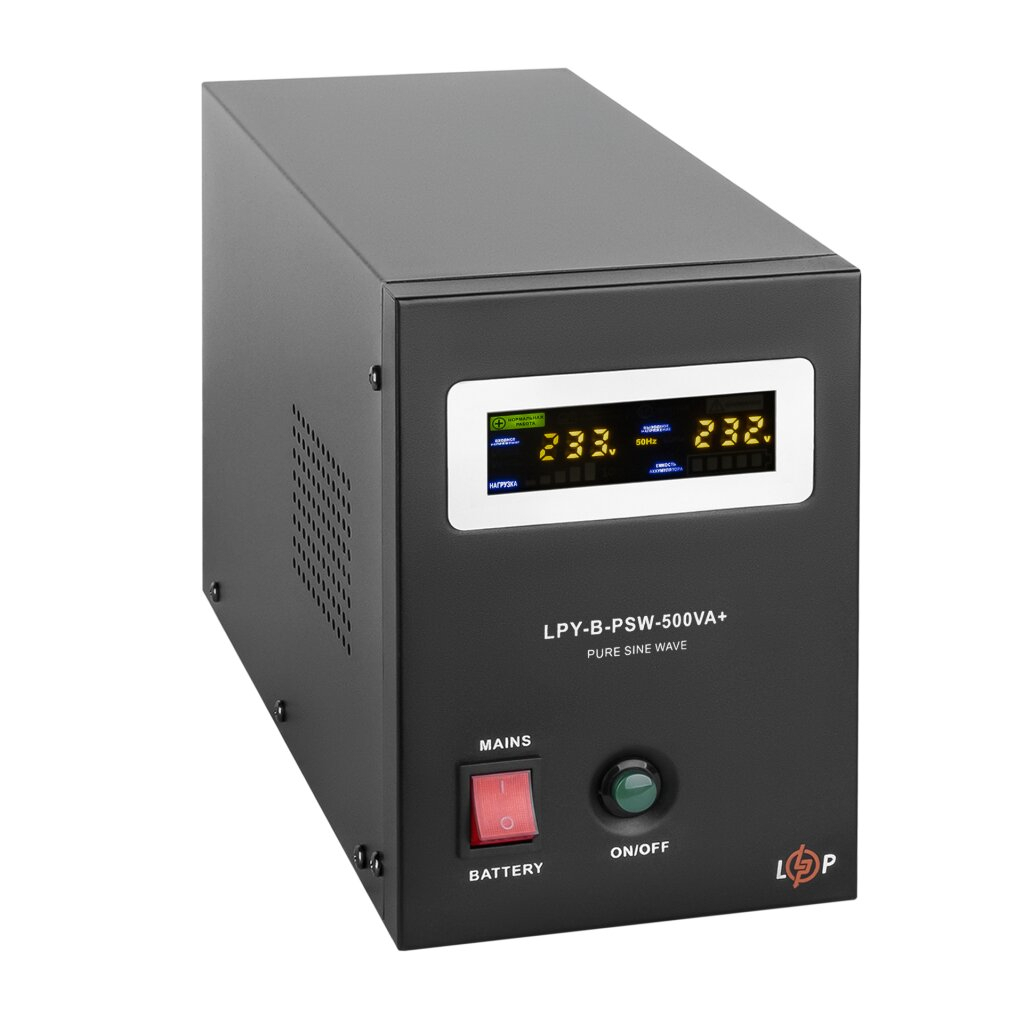 ДБЖ з правильною синусоїдою LogicPower 12V LPY-B-PSW-500VA+(350Вт) 5A/10A