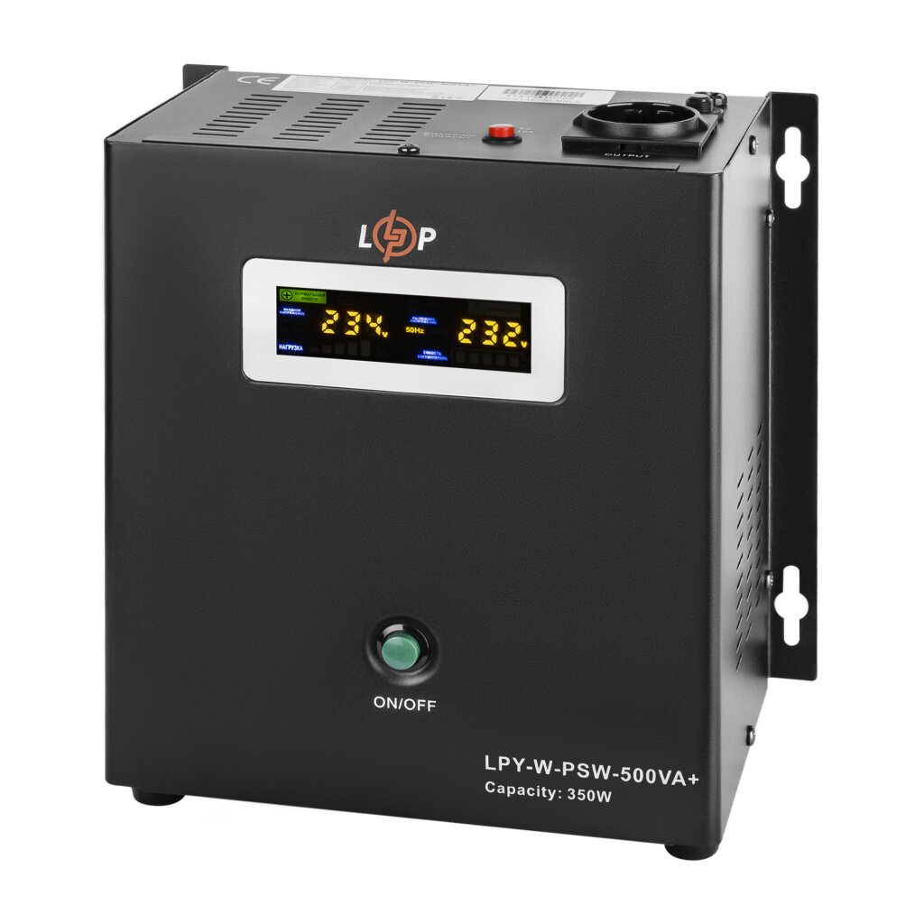 ДБЖ з правильною синусоїдою LogicPower 12V LPY-W-PSW-500VA+(350Вт) 5A/10A
