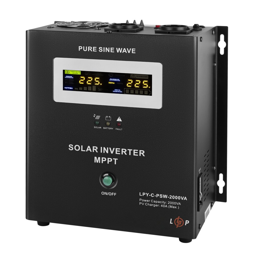 Сонячний інвертор (ДБЖ) LPY-C-PSW-2000VA (1400W) MPPT 24V