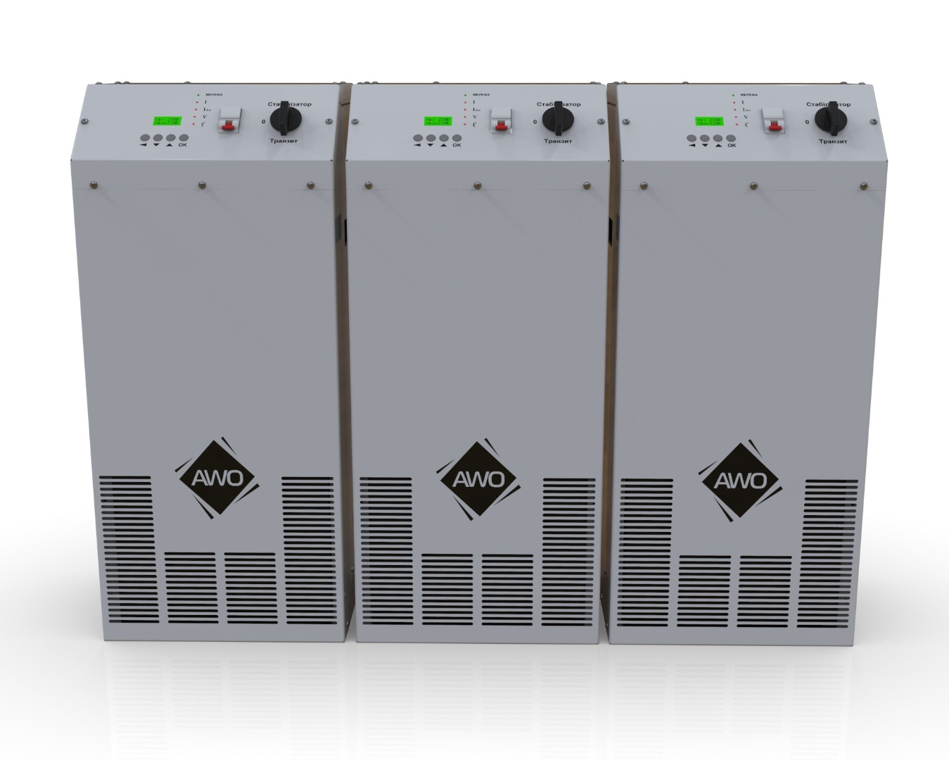 Трифазний стабілізатор напруги Awattom 90 кВт (36 ступенів, 1% точності)