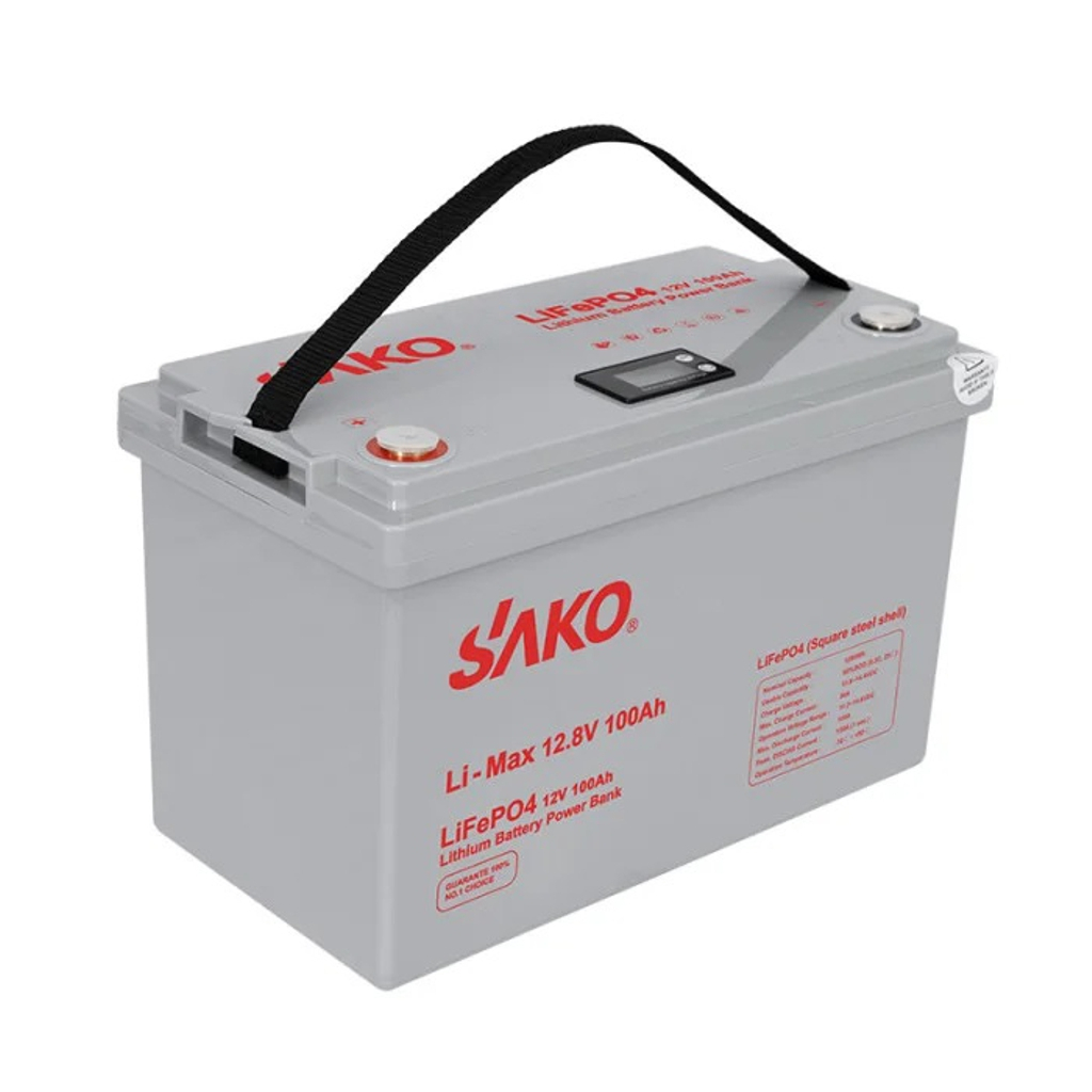 Літій-залізо-фосфатна LiFePO4 акумуляторна батарея SAKO Li-Max 12.8V 100Ah
